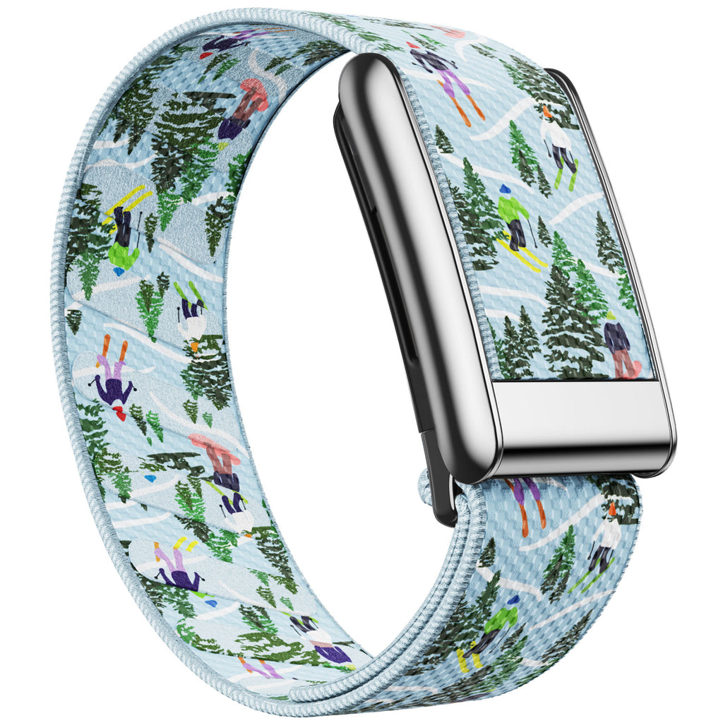 WHOOP 5.0 Standard Woven Band — Titanium Silver - 滑雪