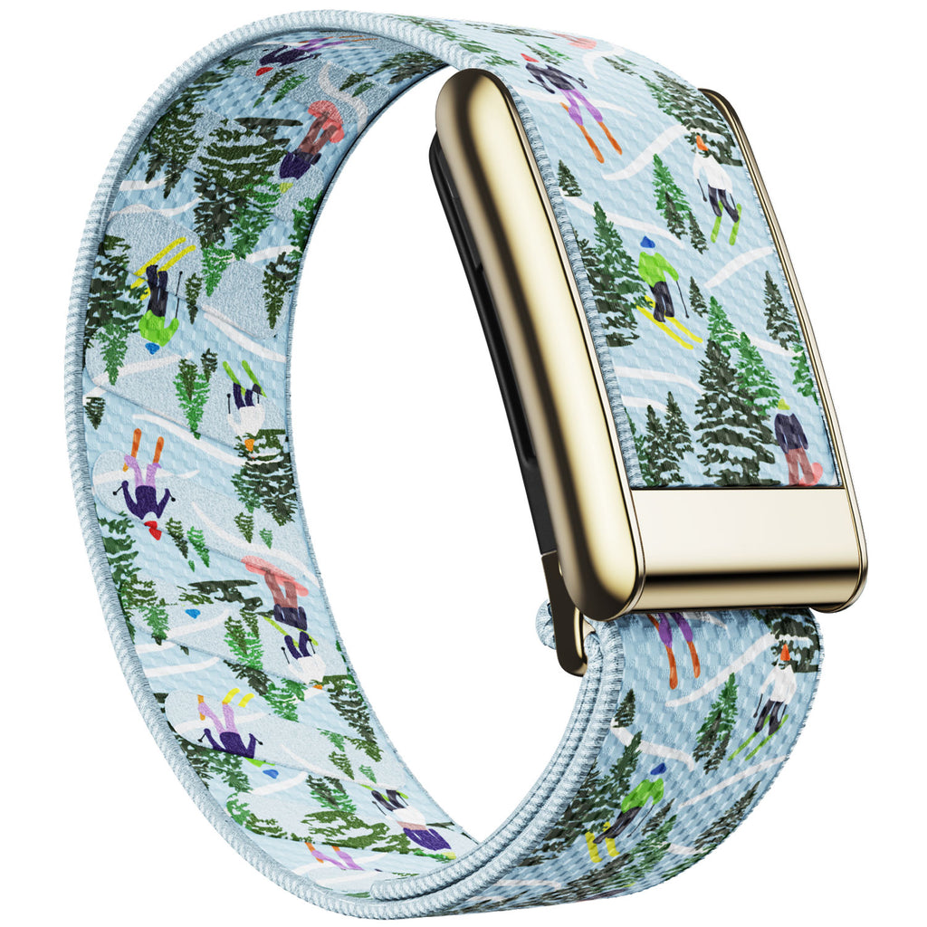 WHOOP 5.0 Standard Woven Band — Titanium Gold - 滑雪