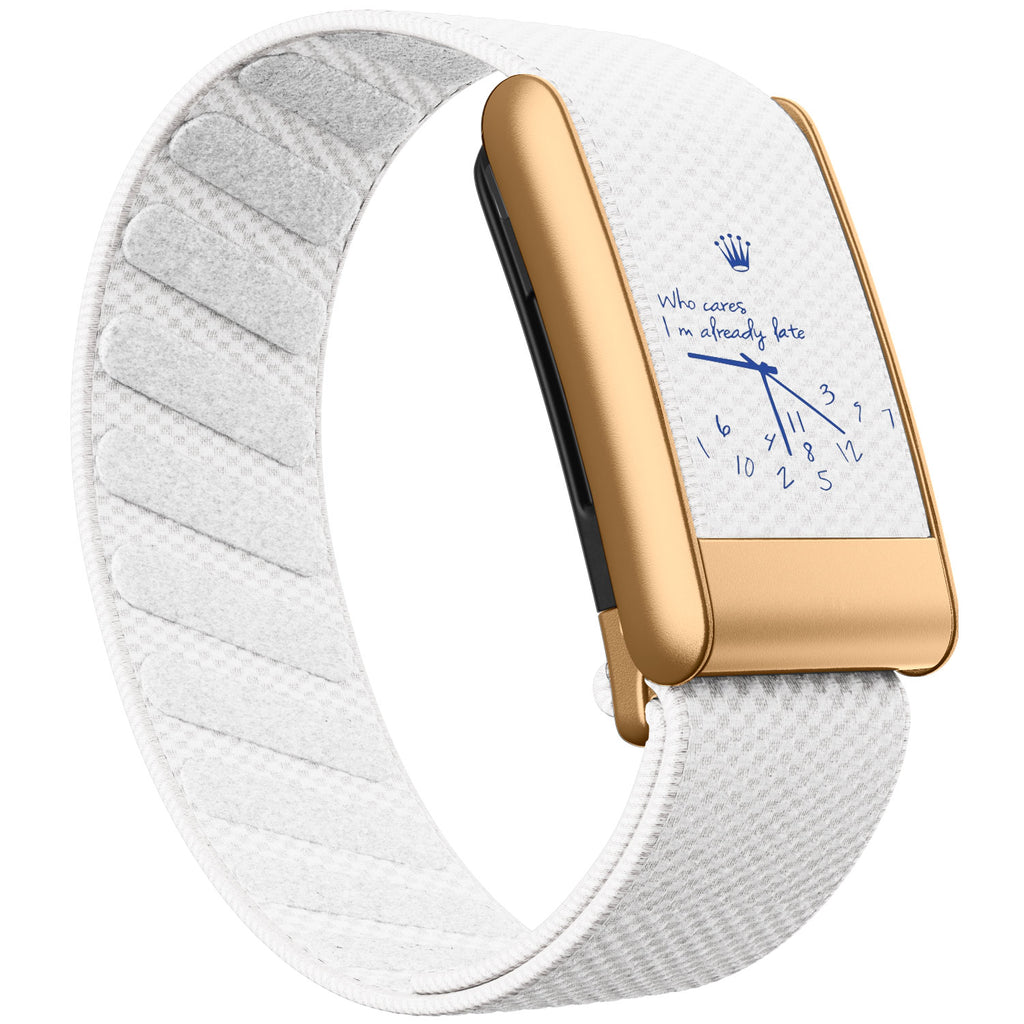 WHOOP 5.0 Standard Woven Band — Matte Rose Gold - 时钟