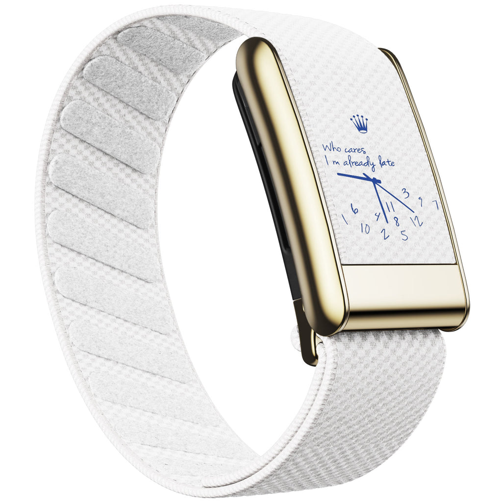 WHOOP 5.0 Standard Woven Band — Titanium Gold - 时钟