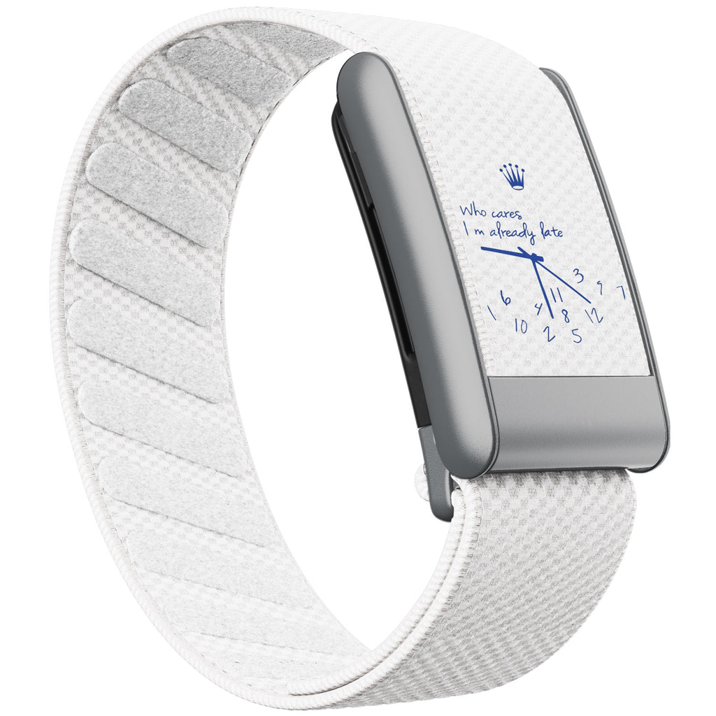 WHOOP 5.0 Standard Woven Band — Matte Silver - 时钟