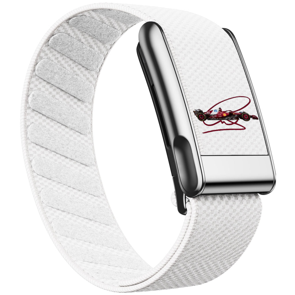 WHOOP 5.0 Standard Woven Band — Titanium Silver (MG) - 赛车
