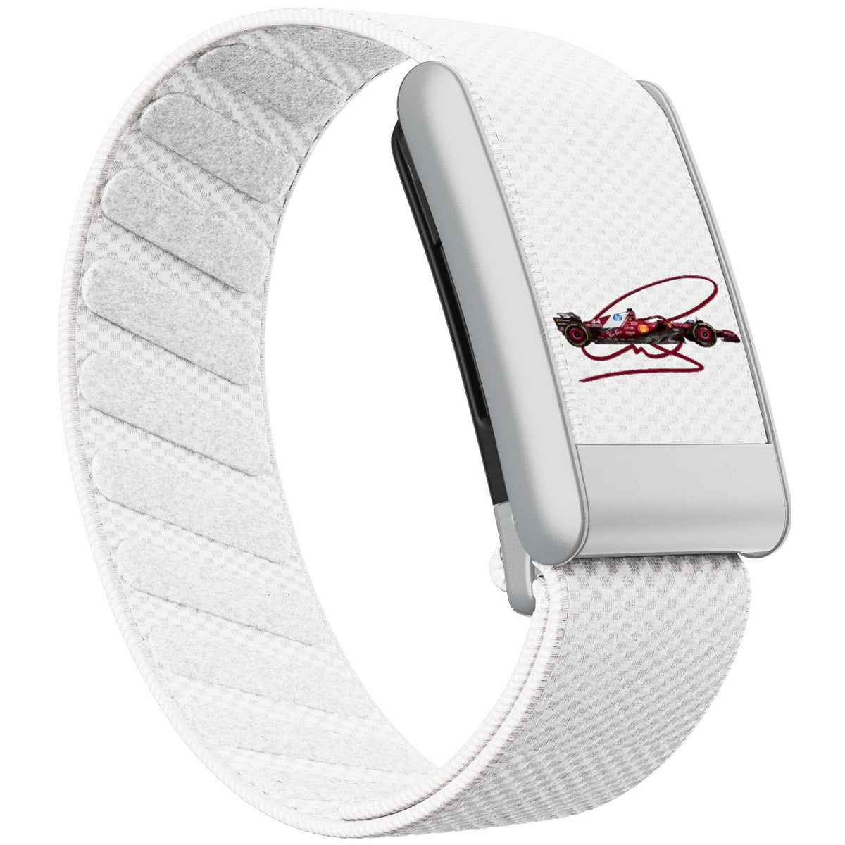 WHOOP 5.0 Standard Woven Band — Matte Silver - 赛车