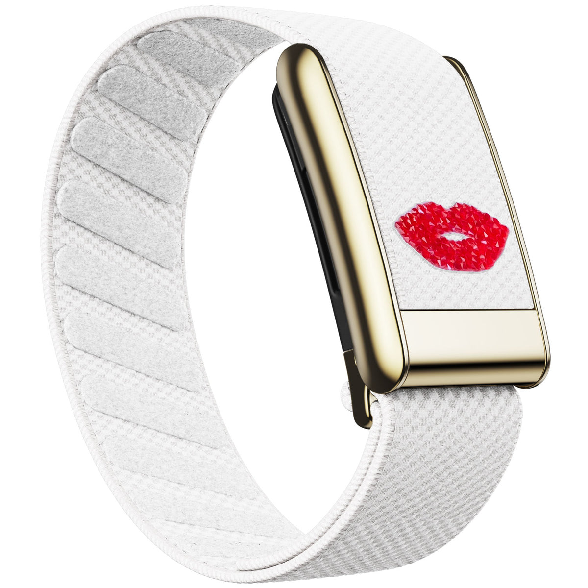WHOOP 5.0 Standard Woven Band — Titanium Gold - 嘴唇