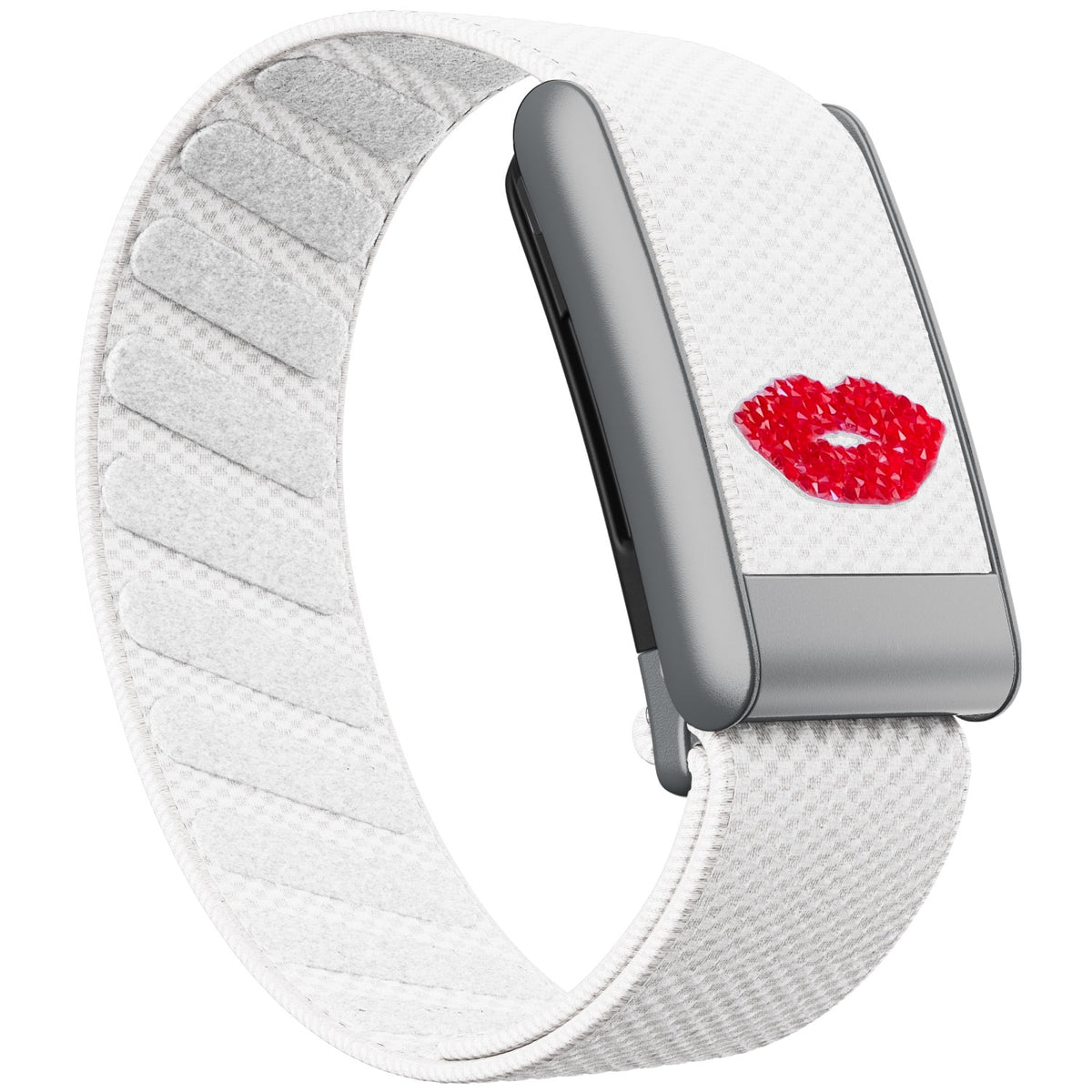 WHOOP 5.0 Standard Woven Band — Matte Silver - 嘴唇