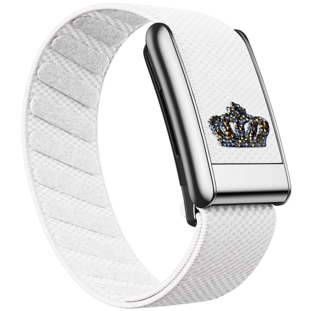 WHOOP 5.0 Standard Woven Band — Titanium Silver - 黑皇冠