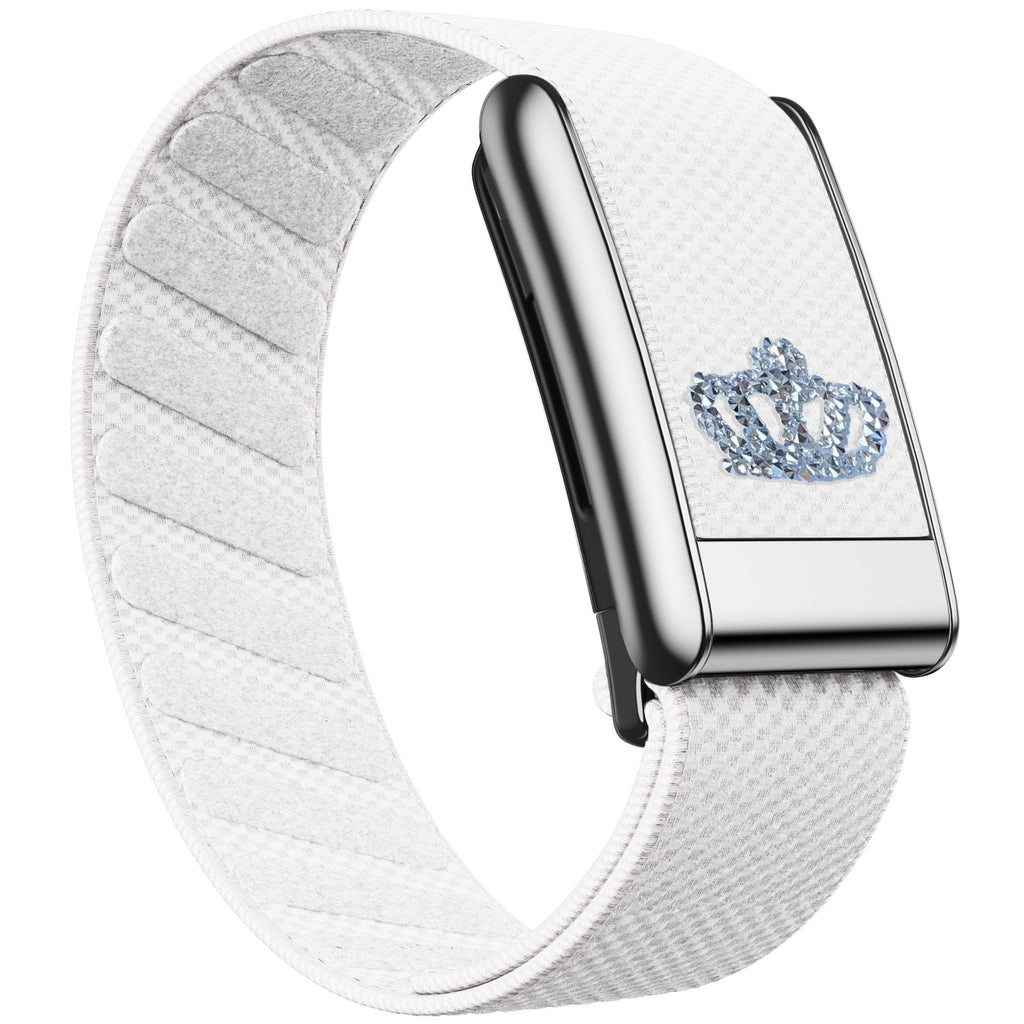 WHOOP 5.0 Standard Woven Band — Titanium Silver - 白皇冠