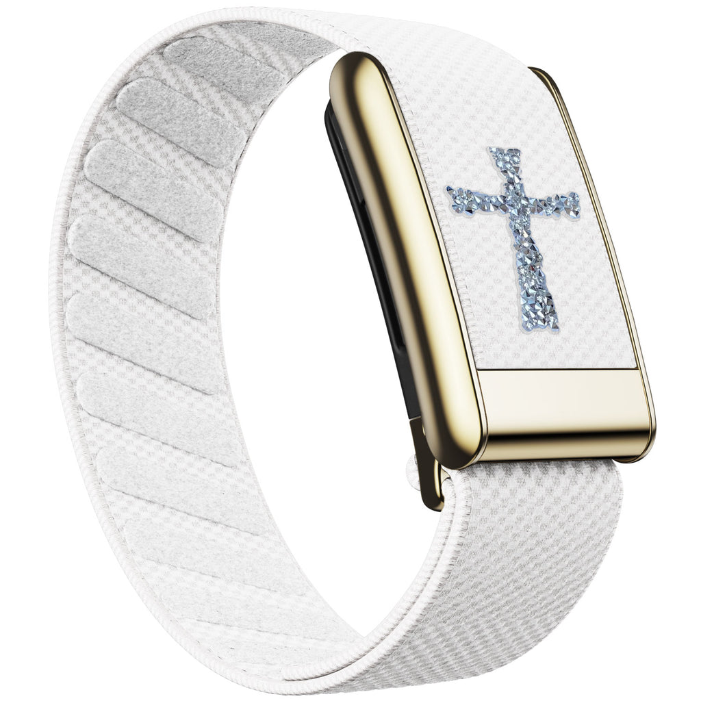 WHOOP 5.0 Standard Woven Band — Titanium Gold - 十字