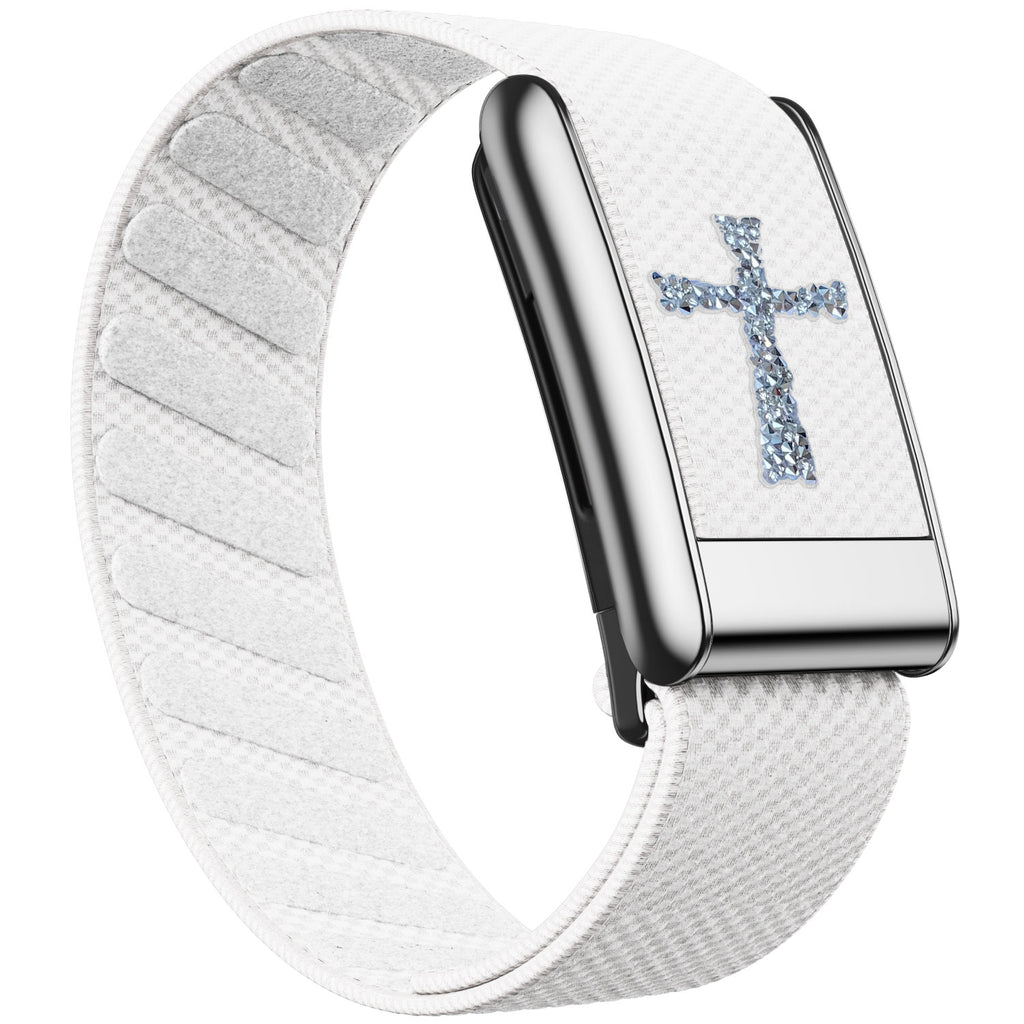 WHOOP 5.0 Standard Woven Band — Titanium Silver - 十字